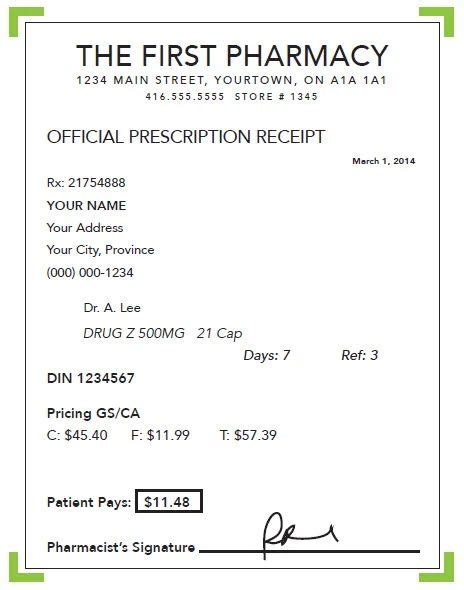 US pharmacy prescription counter with a receipt showing the retail price of a brand-name weight management medication before insurance adjustments
